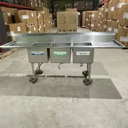 Advance Tabco 3 Bay Stainless Steel with Drainboards