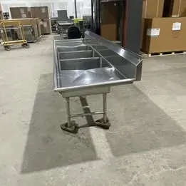 Advance Tabco 3 Bay Stainless Steel with Drainboards