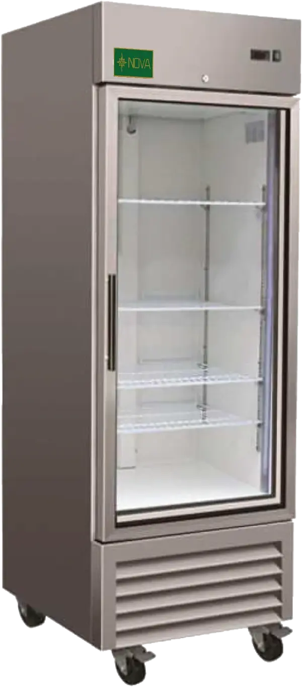 NOVA CR1-27-G-HC Reach-In Upright Refrigerator, 1 Door, Glass