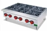 NOVA HP36 36" Gas Hotplate, 6 Burners, Convertible